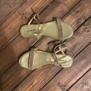 Gold Bebe sandals | size 7 / 7 1/2 |